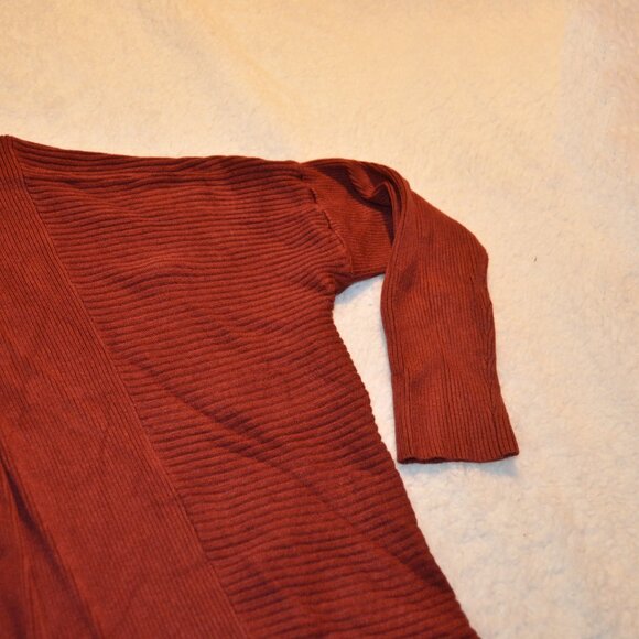 Zenana Outfitters rust red cardigan, longline open front knit sweater szM - Picture 6 of 14